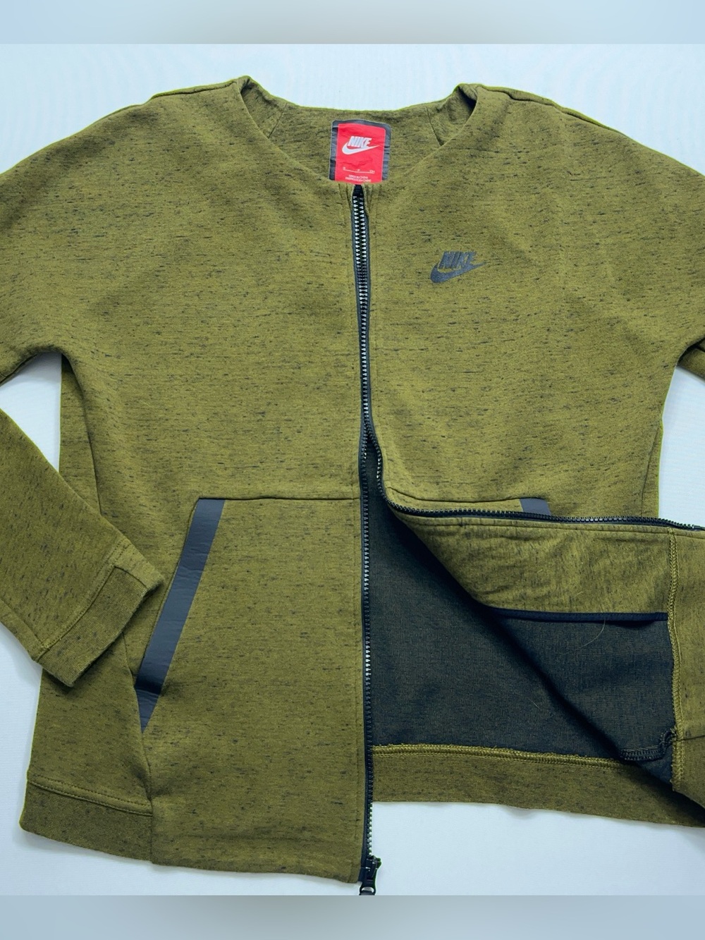 Nike Tech Fleece Jacket Mens Size Small Sweatshirt Full Zip Green Sports Varsity